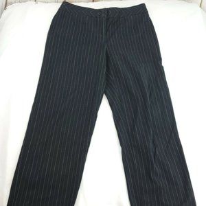 Jones New York Sport Womens Black Pinstriped Stretch Slack Dress Pants S…